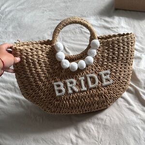 Bride Tan Woven Tote Bag